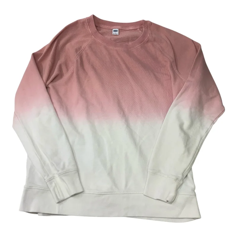 Toddler Sweatshirt -Sweatshirt Crewneck By Old Navy In Pink & White, Size: M