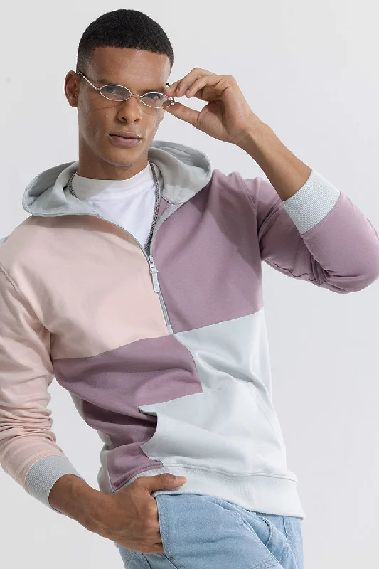 Mist Hoodie -Colour Block Pink Hoodie