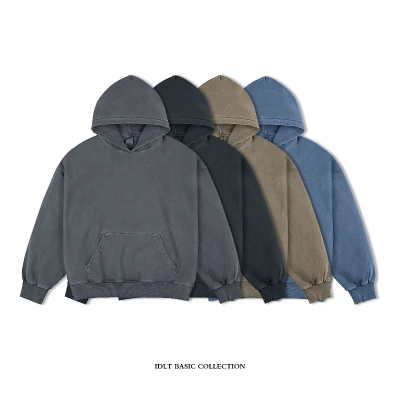 Synthetic Hoodie -Zipped Washed Casual Hoodie