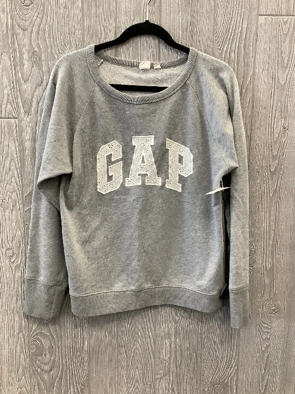 French Terry Sweatshirt -Sweatshirt Crewneck By Gap In Grey, Size: M