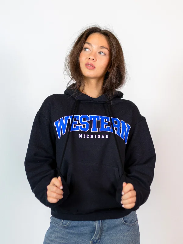 French Terry Hoodie -WESTERN MICHIGAN HOODIE - SORT