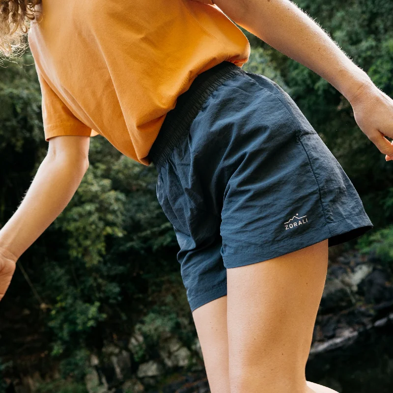 bold plaid running shorts -Womens Recycled Short Indigo