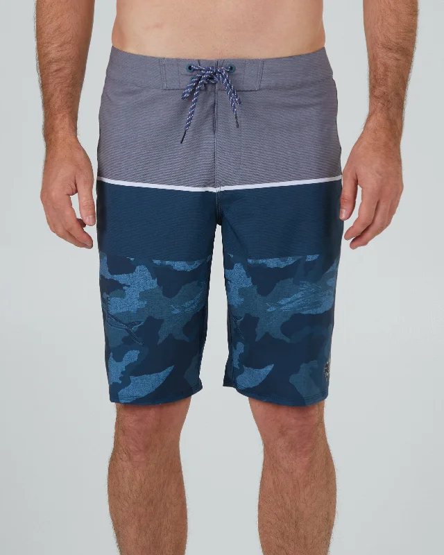 elegant tailored chino shorts -STACKED BOARDSHORT - BLUE CAMO