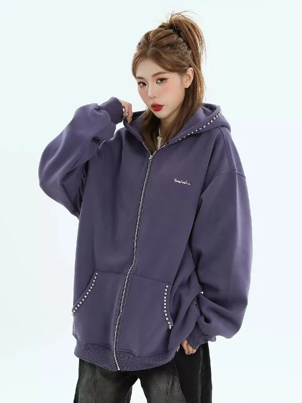 Coastal Hoodie -Pearled Lines Side Pockets Hoodie