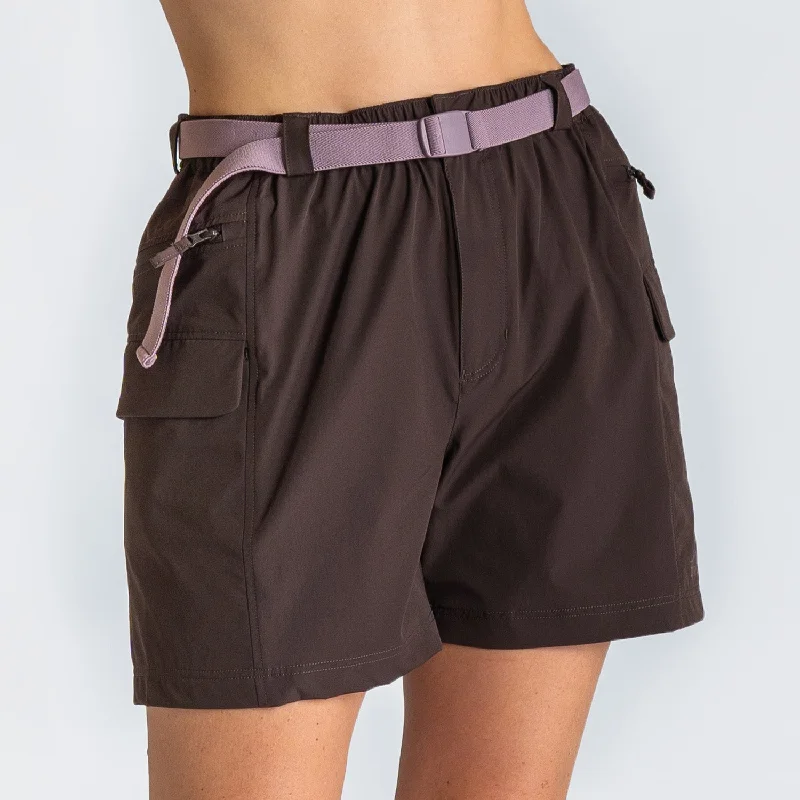 stylish denim chino shorts -Womens Technical Shorts Coffee