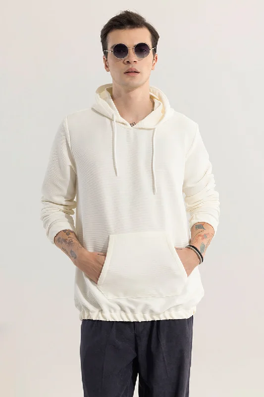 Patterned Hoodie -Supine White Hoodie