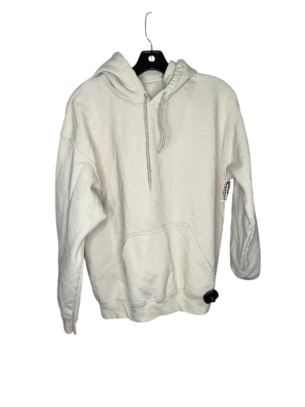 Zip-Up Sweatshirt -Sweatshirt Hoodie By Gildan In Tan, Size: M