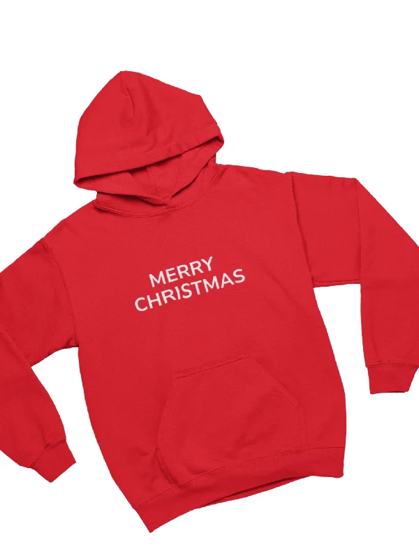 Cashmere Hoodie -MERRY CHRISTMAS HOODIE (glitter) - RØD