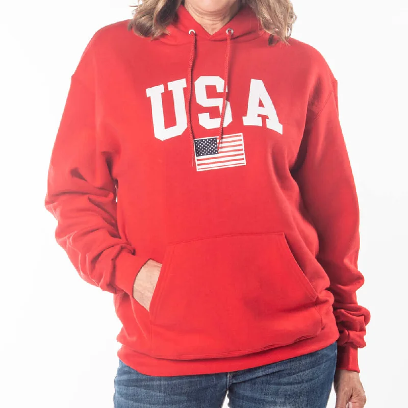 University Hoodie -Unisex Champion USA American Flag Hoodie