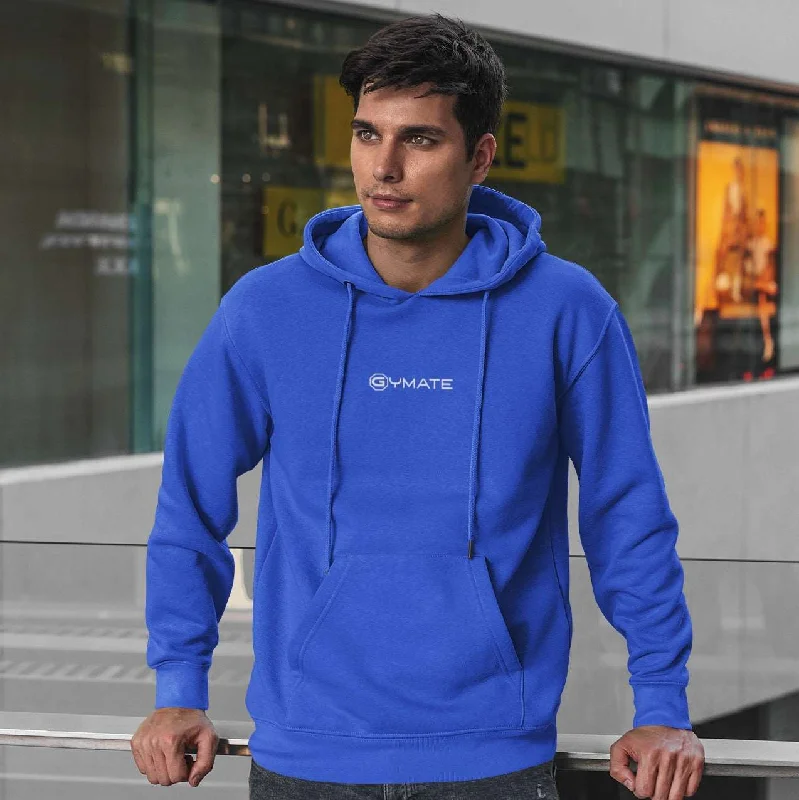 City Hoodie -Mens Blue Hoodies Designer Gymate small logo [ctr]