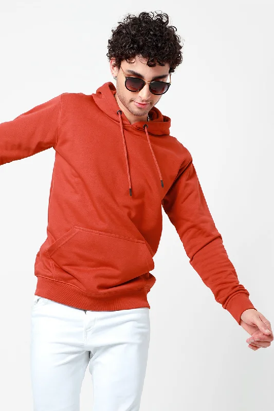 Hardwearing Hoodie -Solid Brick Red Hoodie