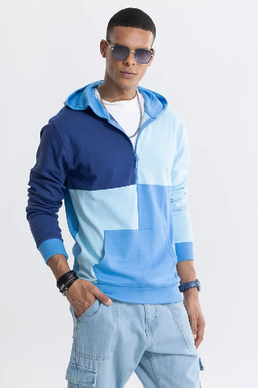 Cloud Hoodie -Colour Block Blue Hoodie