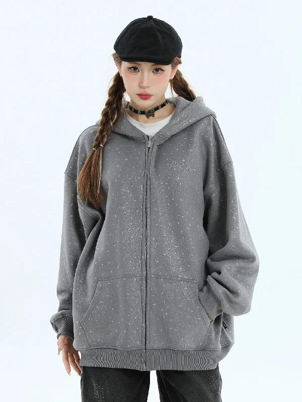 Arctic Hoodie -Star Full-Print Zipped Hoodie