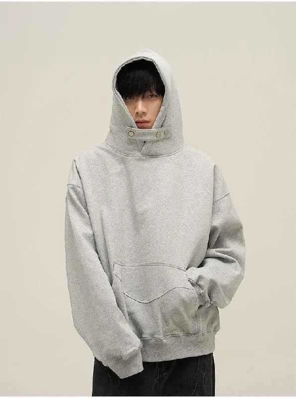 Clearance Hoodie -Cozy Neck Buttons Hoodie