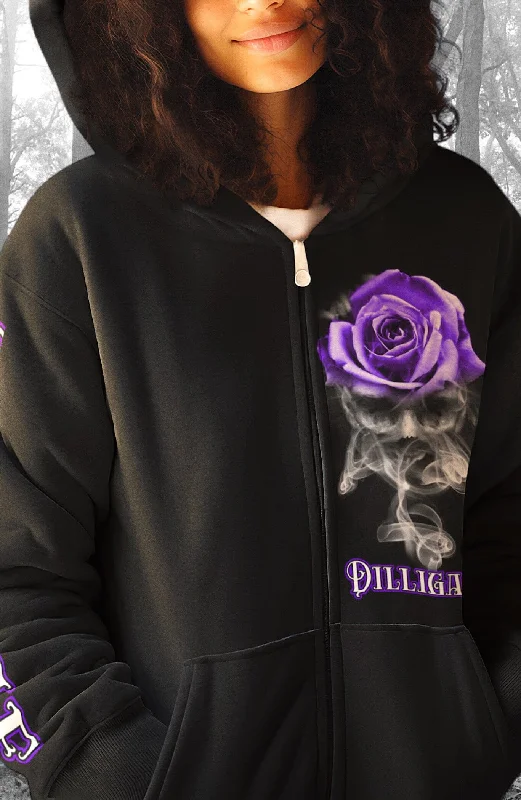 Natural Hoodie -The Smokey Rose Zip Up Hoodie