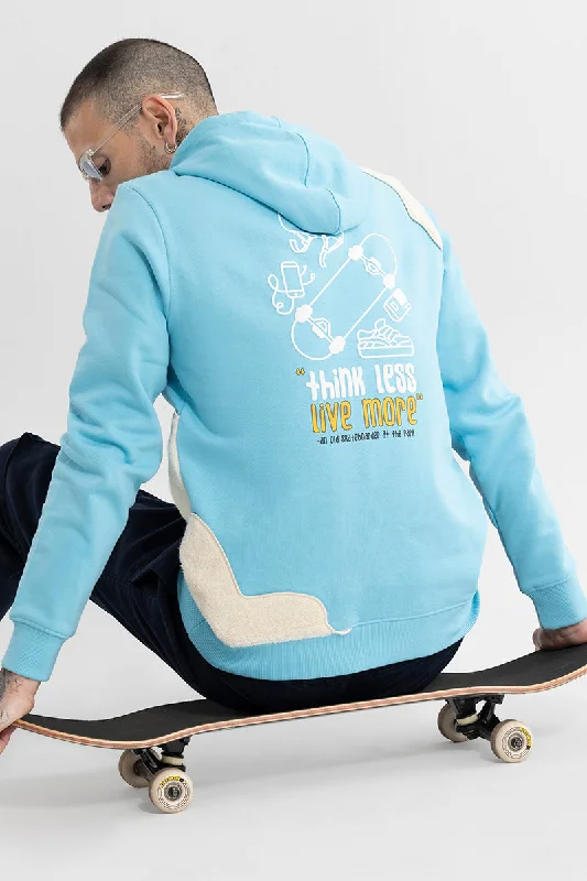 Baggy Hoodie -Think Less Blue Hoodie