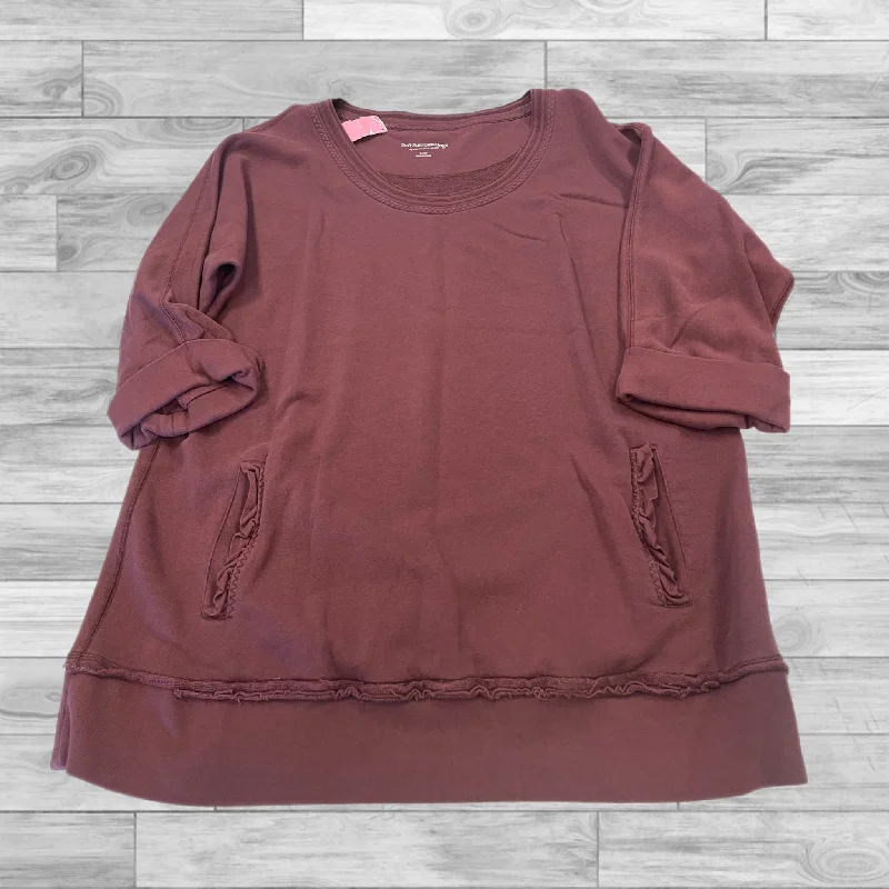 Lightweight Sweatshirt -Sweatshirt Crewneck By Soft Surroundings In Burgundy, Size: L