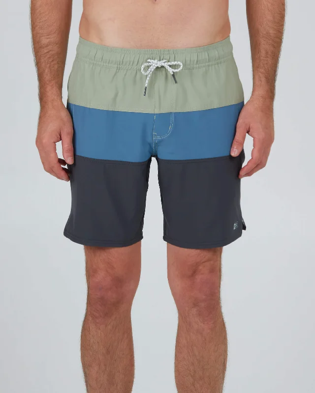 high waisted denim shorts -Beacons 2 Elastic Boardshort - Dusty Sage