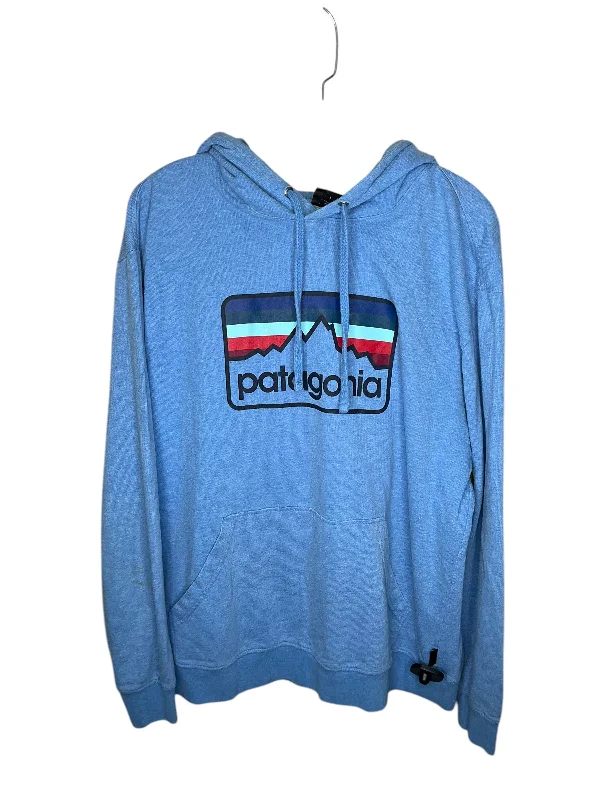 Hemp Sweatshirt -Athletic Sweatshirt Hoodie By Patagonia In Blue, Size: L