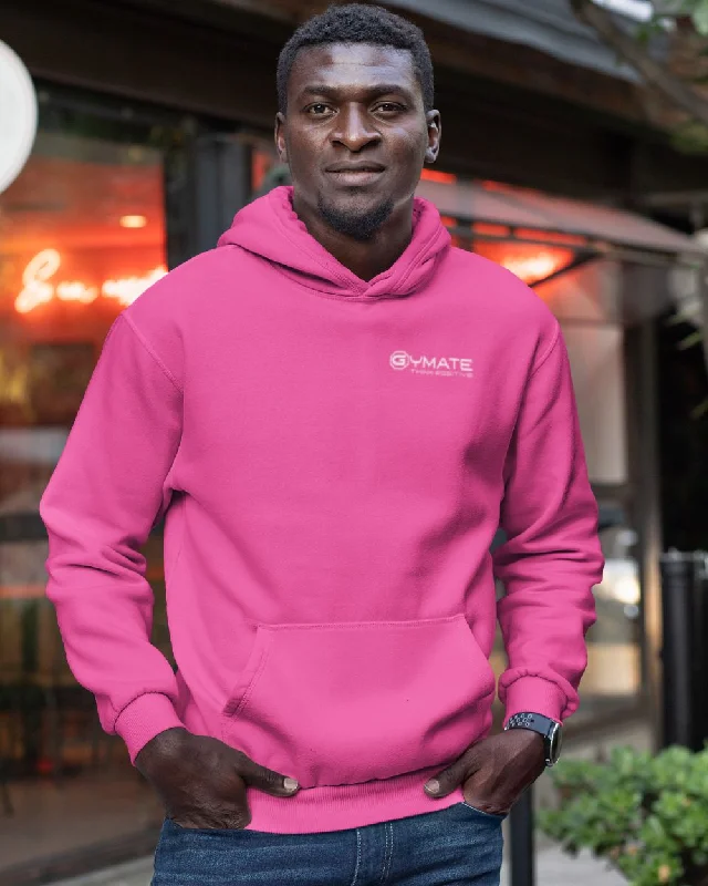 Construction Hoodie -Stylish Mens Pink Hoodies chest 'Think Positive'