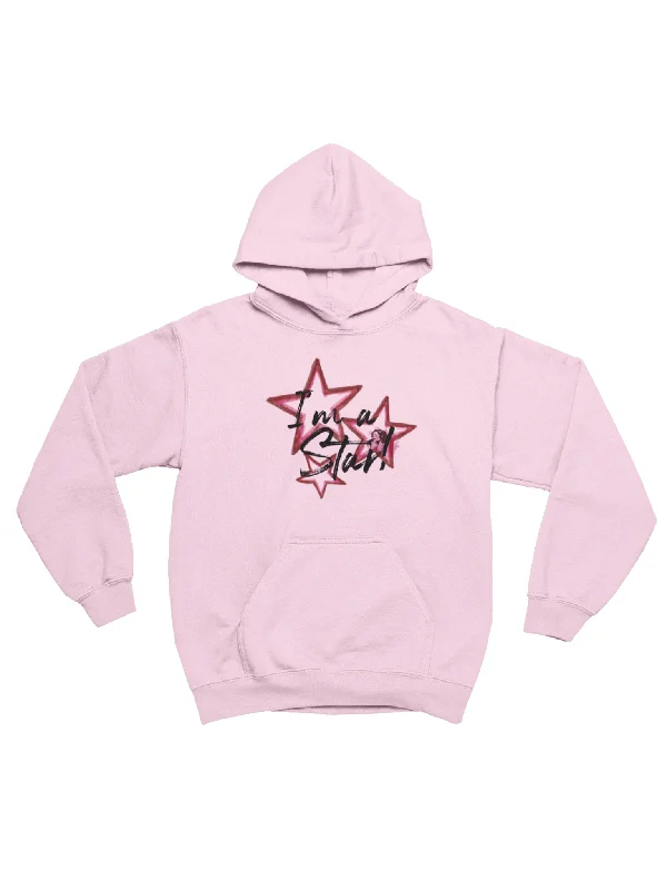 Lightweight Knit Hoodie -I AM A STAR HOODIE - LYSERØD