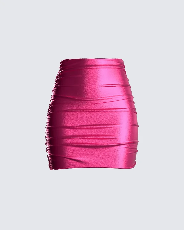 soft bamboo skirts -Naomi Metallic Shirred Mini Skirt