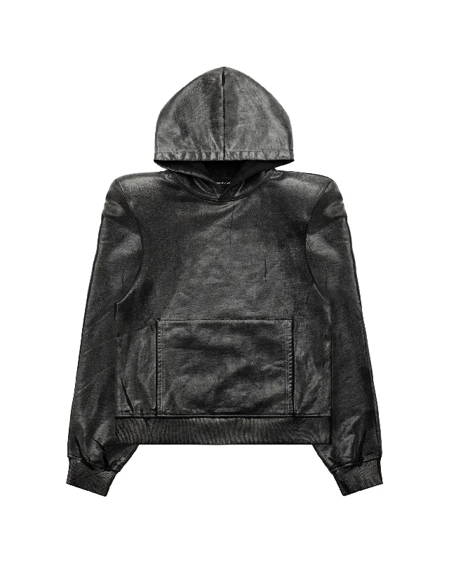 Pullover Sweatshirt -Waxed Shoulder Pad Hoodie