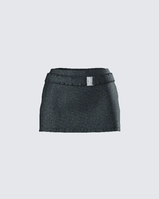 lightweight travel pencil skirts -Sammy Black Belted Mini Skirt