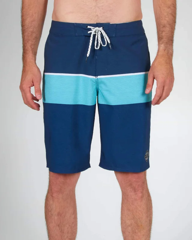 durable canvas chino shorts -Stacked Boardshort - Navy/Aqua