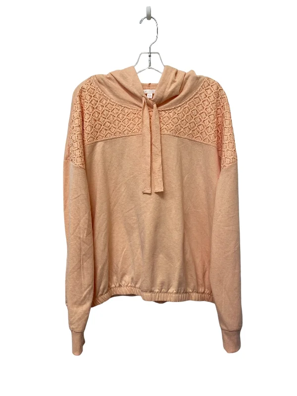 Recycled Sweatshirt -Sweatshirt Hoodie By Lc Lauren Conrad In Orange, Size: Xxl