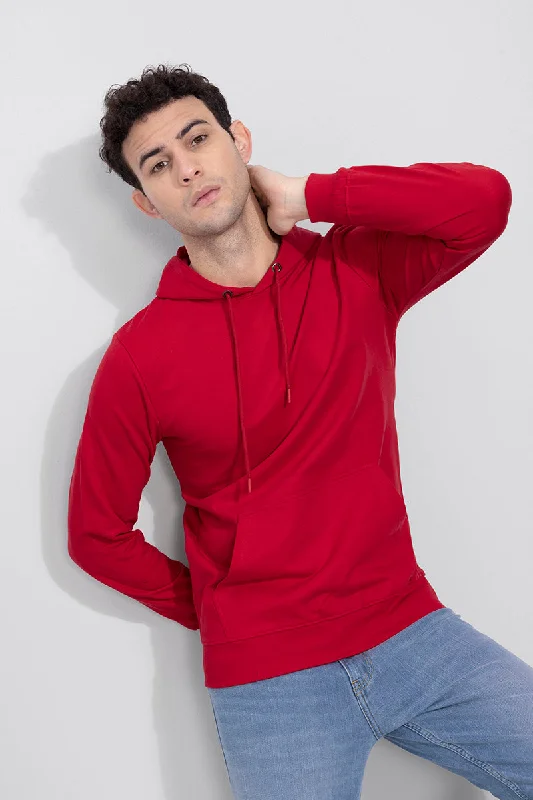 Tough Hoodie -Solid Red Hoodie