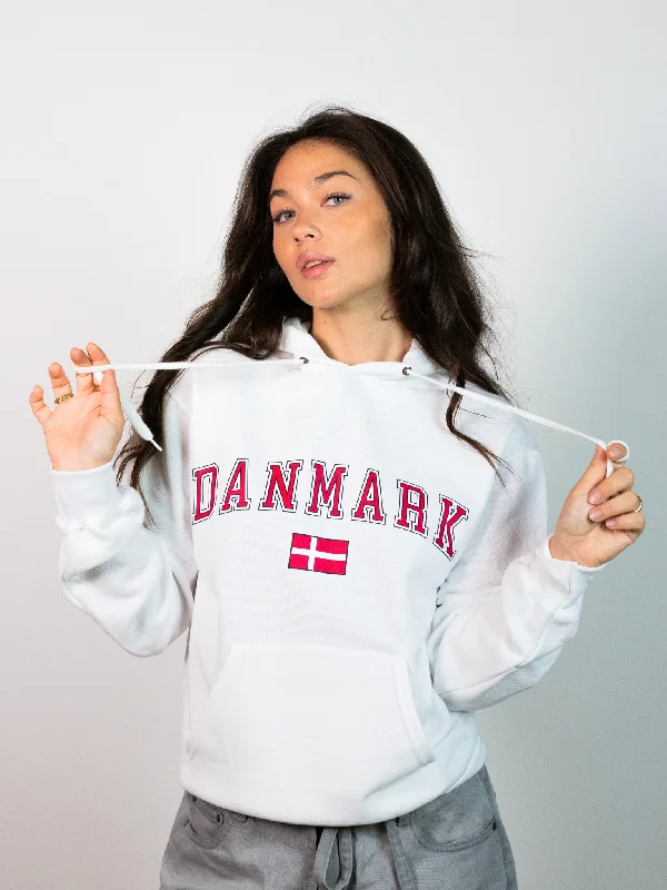 Party Hoodie -DANMARK HOODIE - HVID