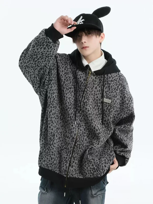 Fun Hoodie -Animal Print Zipped Hoodie