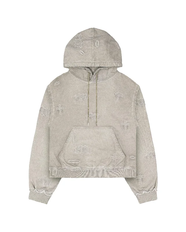 City Sweatshirt -Beige Ghost Cross Hoodie