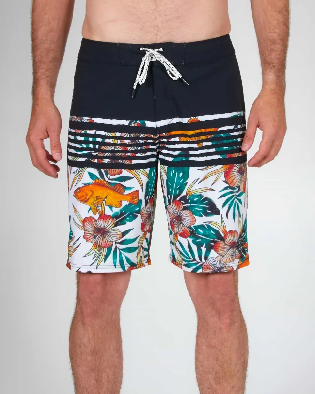 relaxed weekend running shorts -Ripple 20" Boardshort - Off White