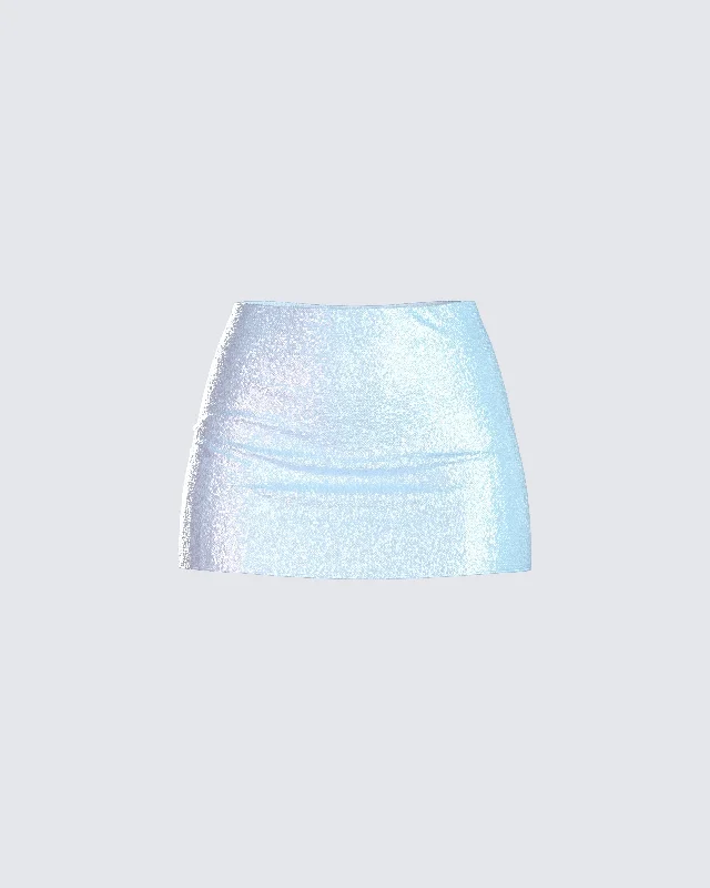 premium wool denim skirts -Courtney Blue Sequin Mini Skirt