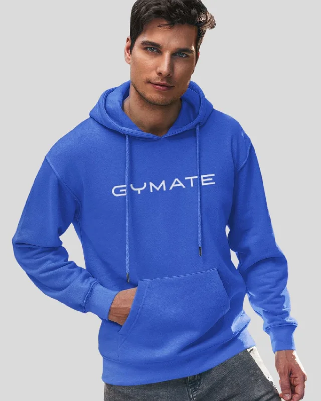 Arctic Hoodie -Classic Mens Blue Hoodies – Gymate Original Large Logo [Ctr]