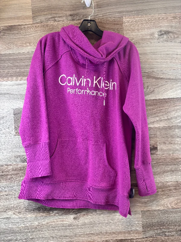 Battery Powered Sweatshirt -Sweatshirt Hoodie By Calvin Klein Performance In Purple, Size: L