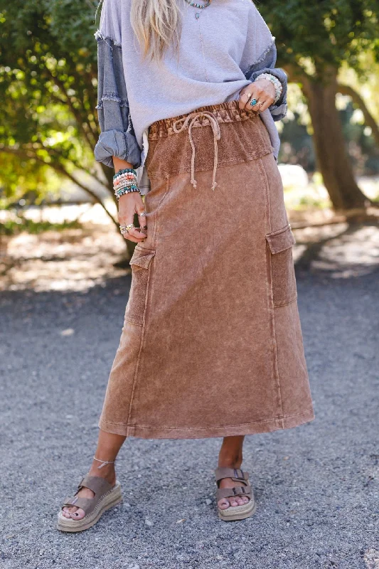 functional wrap pencil skirts -Sun Oasis Skirt - Mocha