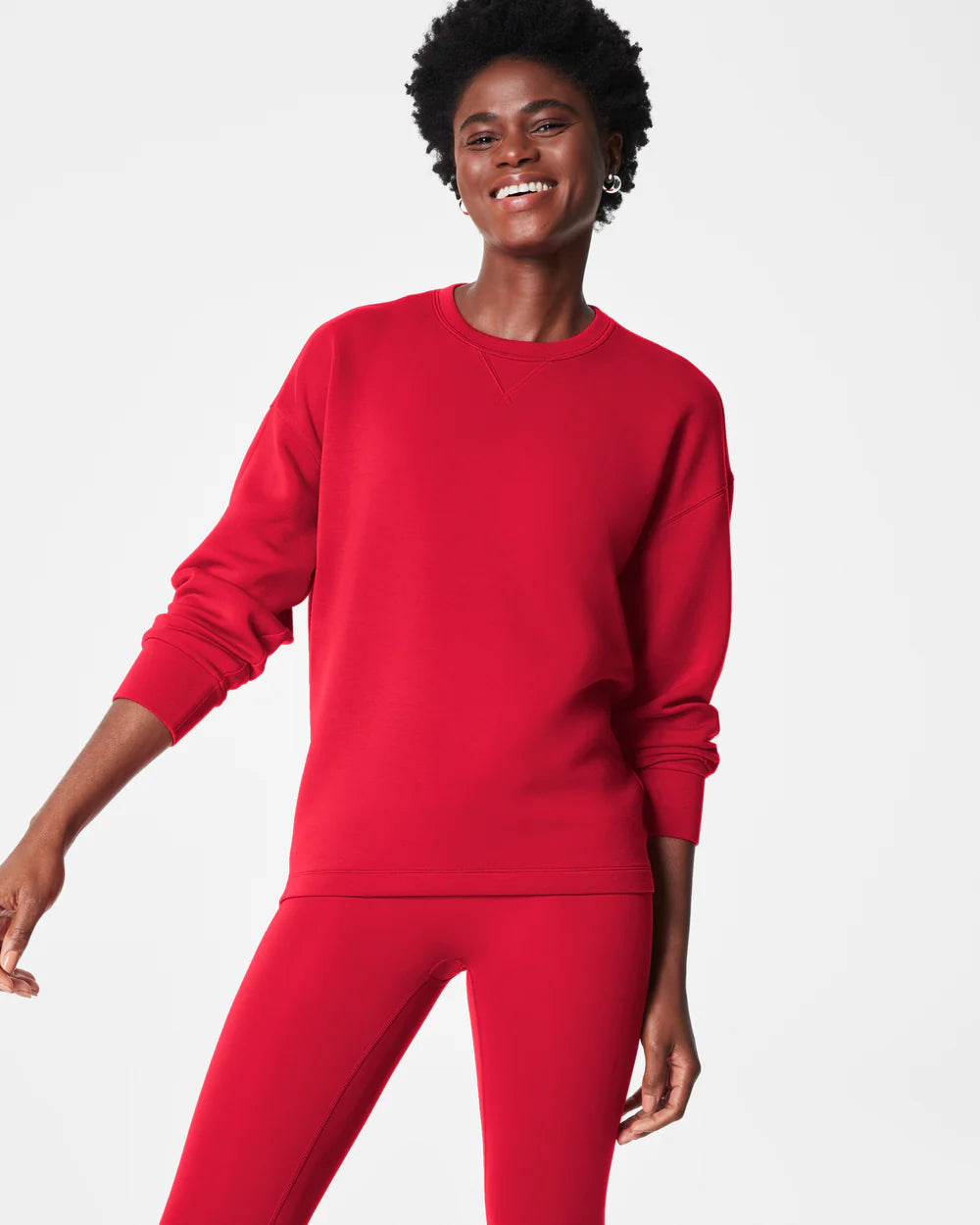 Ombre Hoodie -Spanx Airessentials Long Crew | Red