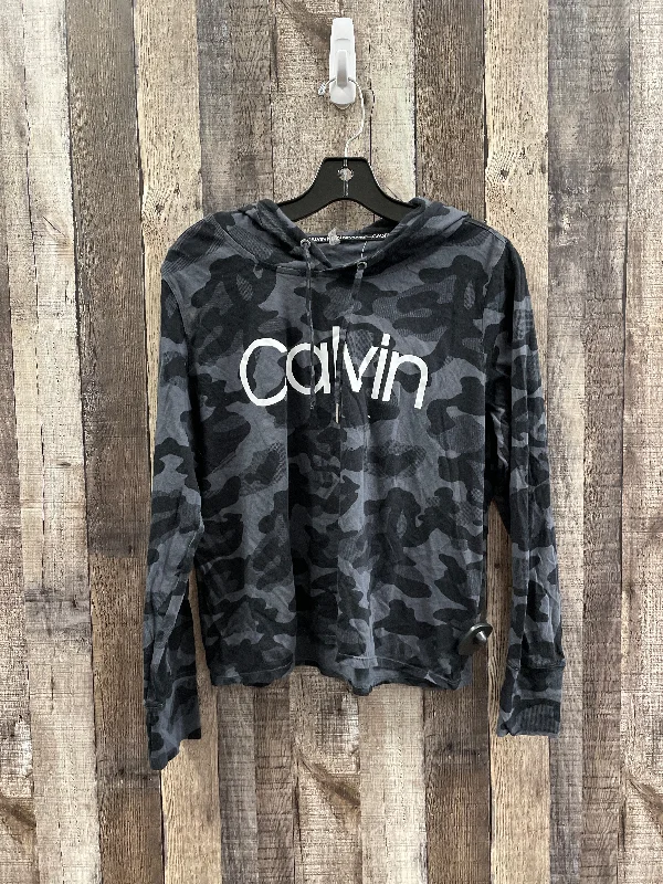 Health Sweatshirt -Athletic Sweatshirt Hoodie By Calvin Klein In Camouflage Print, Size: M