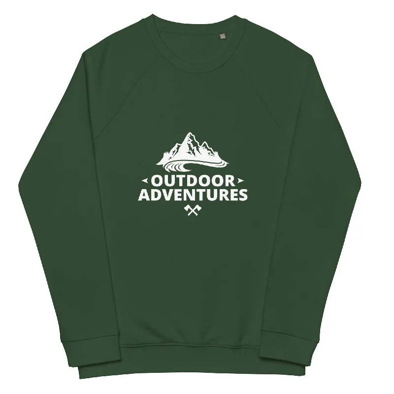 Grunge Sweatshirt -Outdoor Adventures - Unisex organic raglan sweatshirt