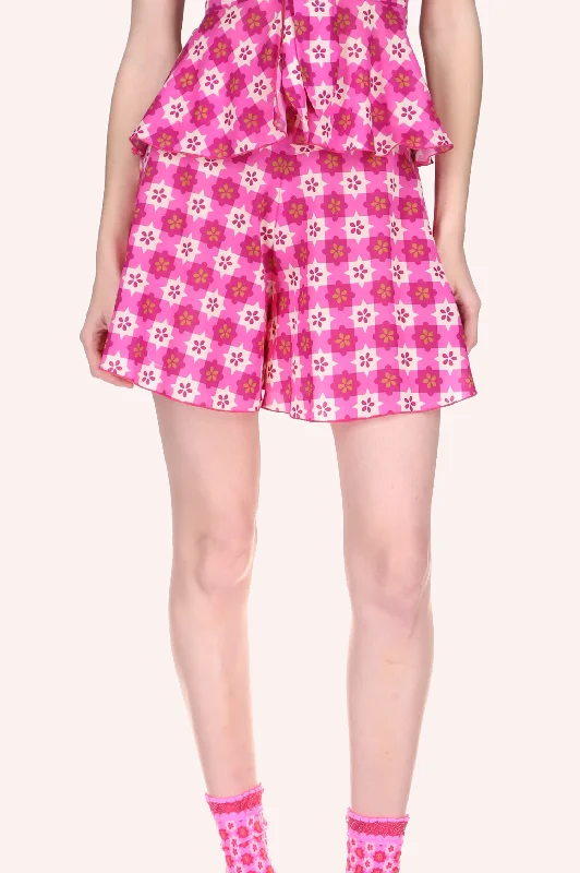 cozy terry athletic shorts -Utopian Gingham Shorts