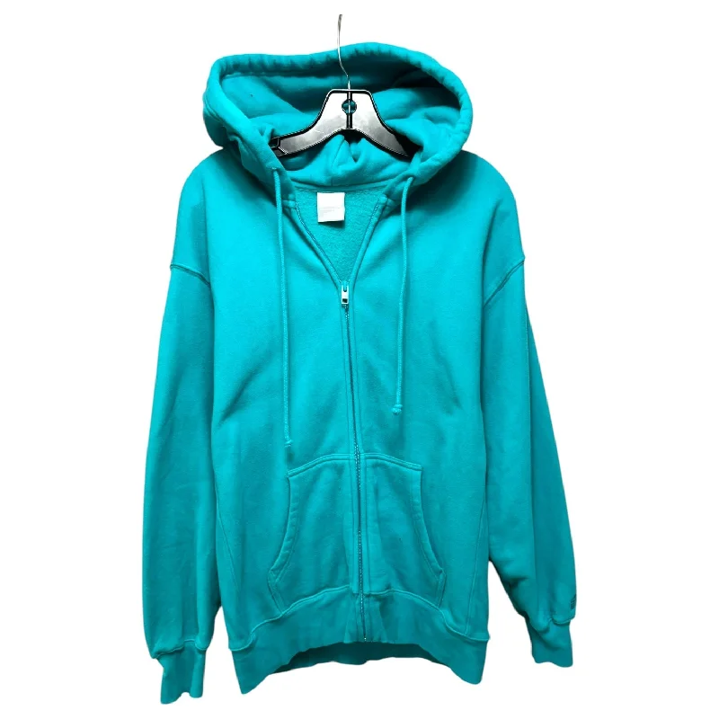 Solo Sweatshirt -Cozy Fleece Boyfriend Sweatshirt Hoodie By Tna In Teal, Size: S