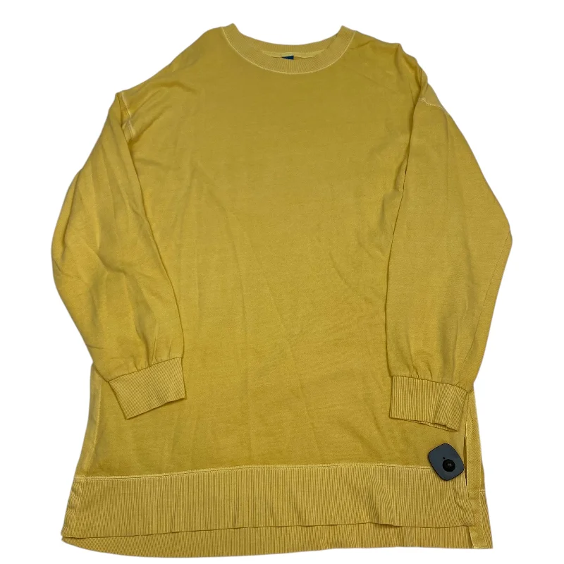 Organic Cotton Sweatshirt -Sweatshirt Crewneck By Old Navy In Yellow, Size: L