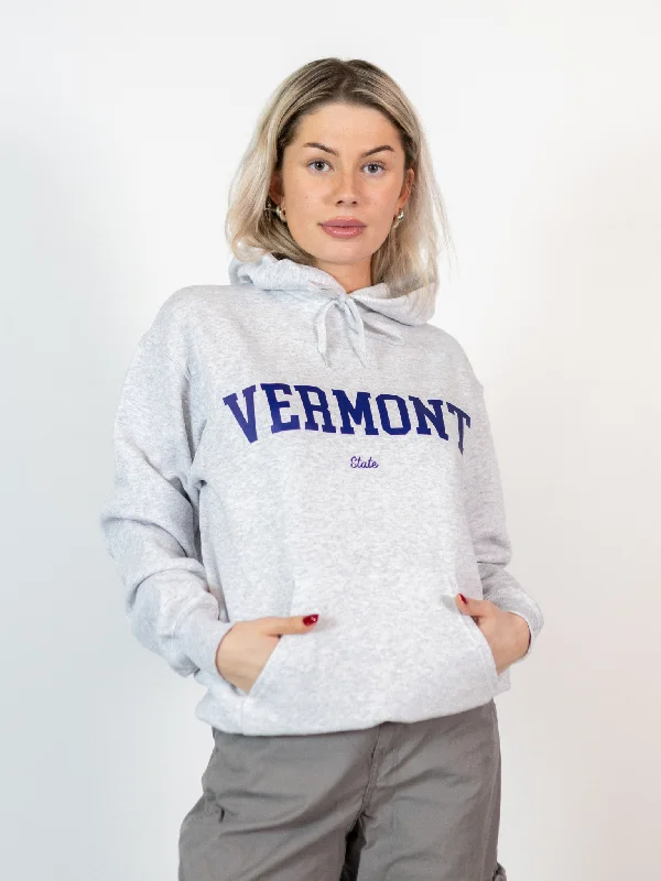 Floral Hoodie -VERMONT STATE HOODIE - GRÅ