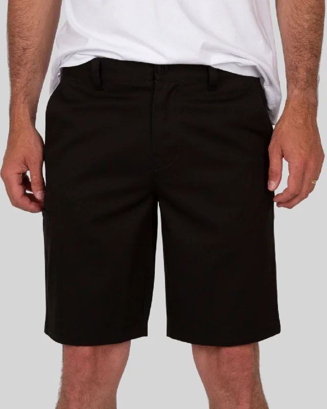 cozy fleece-lined chino shorts -Deckhand Chino Walkshort - Black