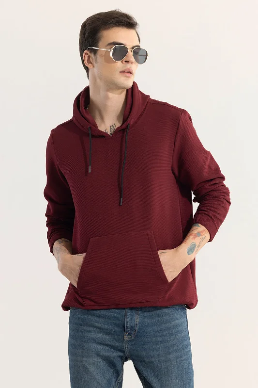 Striped Hoodie -Supine Maroon Hoodie