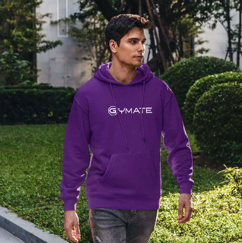 Cashmere Hoodie -Mens Purple Hoodies Designer Gymate large logo [ctr]