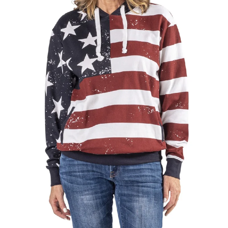 Team Hoodie -Unisex Vintage American Flag Hoodie Sweatshirt